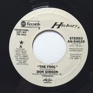 Don Gibson ~ 45 Record Promo ~ The Fool / Every Song I Sang Would Be Blue M-